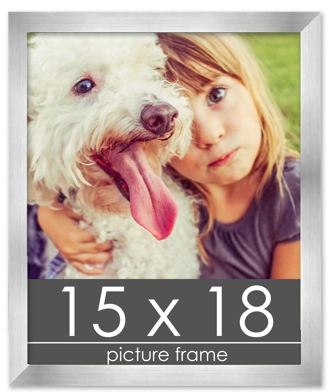 15x18 Solid Wood Picture Frame with UV-Resistant Acrylic & Acid-Free Backing, Available in 6 Finishes: Matte Black, Matte White, Metallic Bronze, Silver, Natural Wood Grain & Mahogany